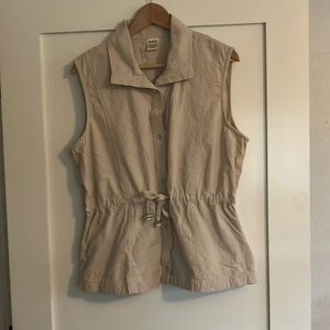 Sleeveless blouse with cinched waist - size L